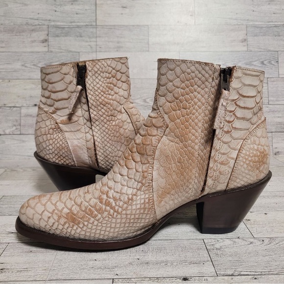 Women's Idylewind Wings Bone Western Brown Snakeskin Rodeo Cowboy Boots Size 8 B - Picture 7 of 9